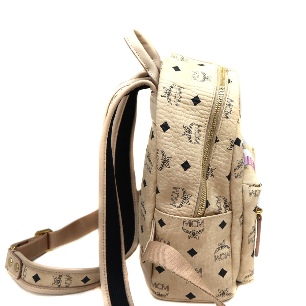 Mcm Rait Stark Logogram Backpack Leather Ivory Wh… - image 5